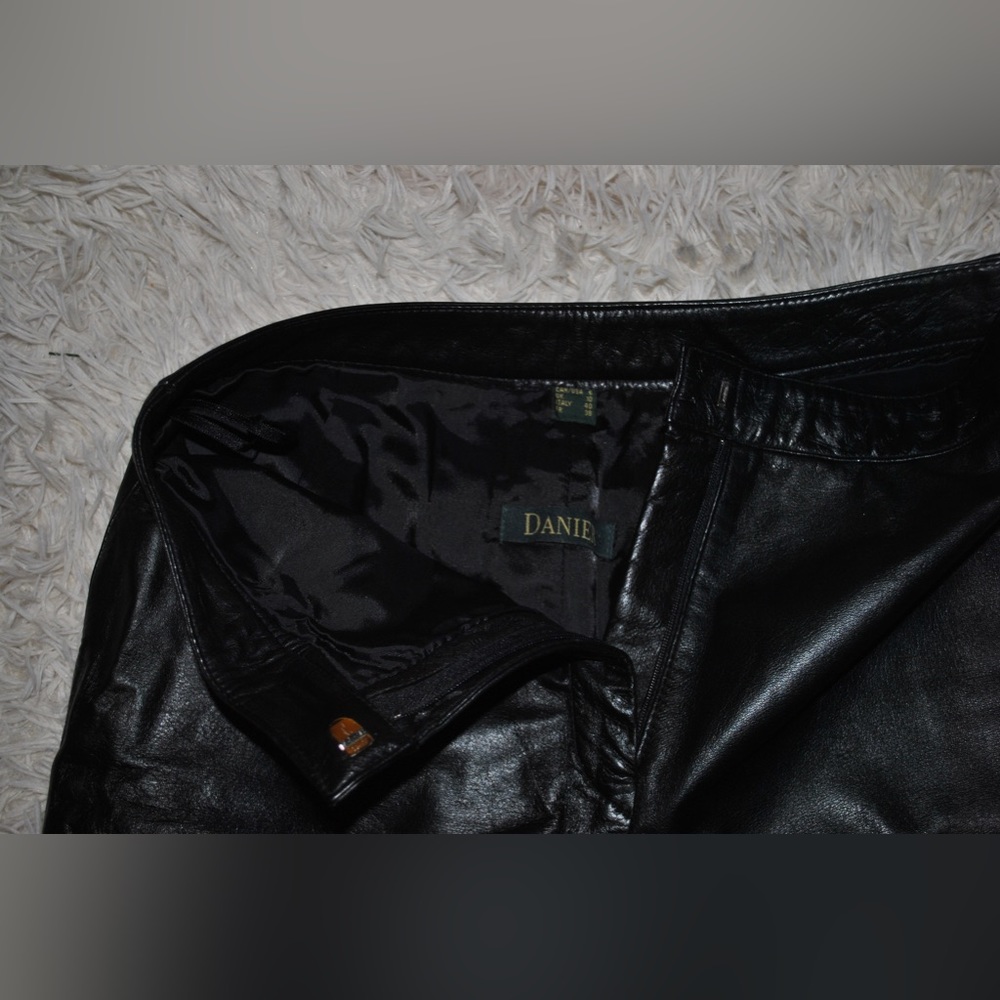 Daniel genuine leather straight leg pants